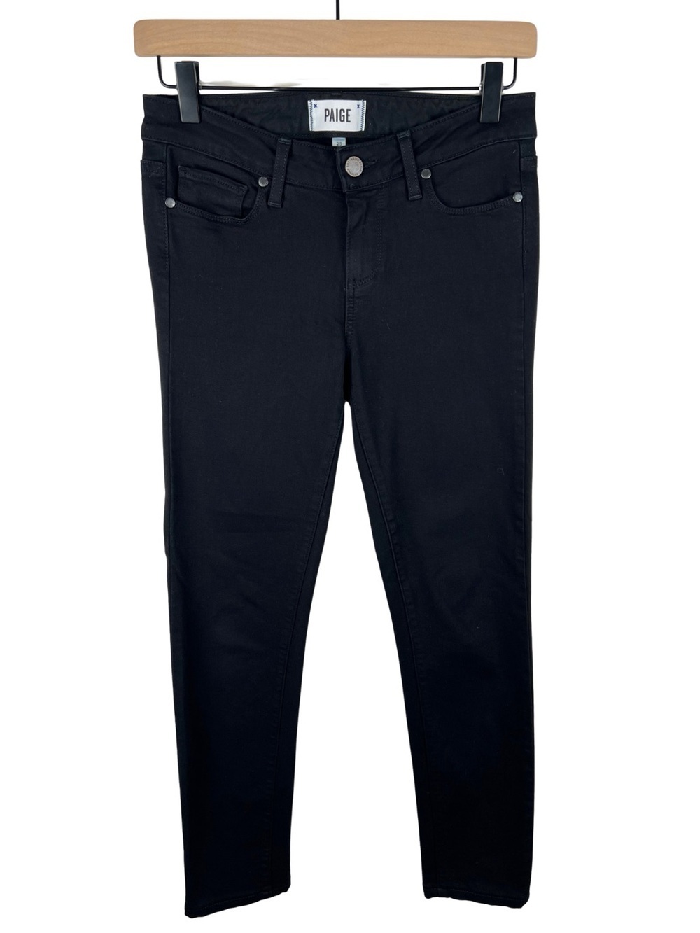 Paige Jeans Womens 25 Skyline Skinny Black Stretch Denim